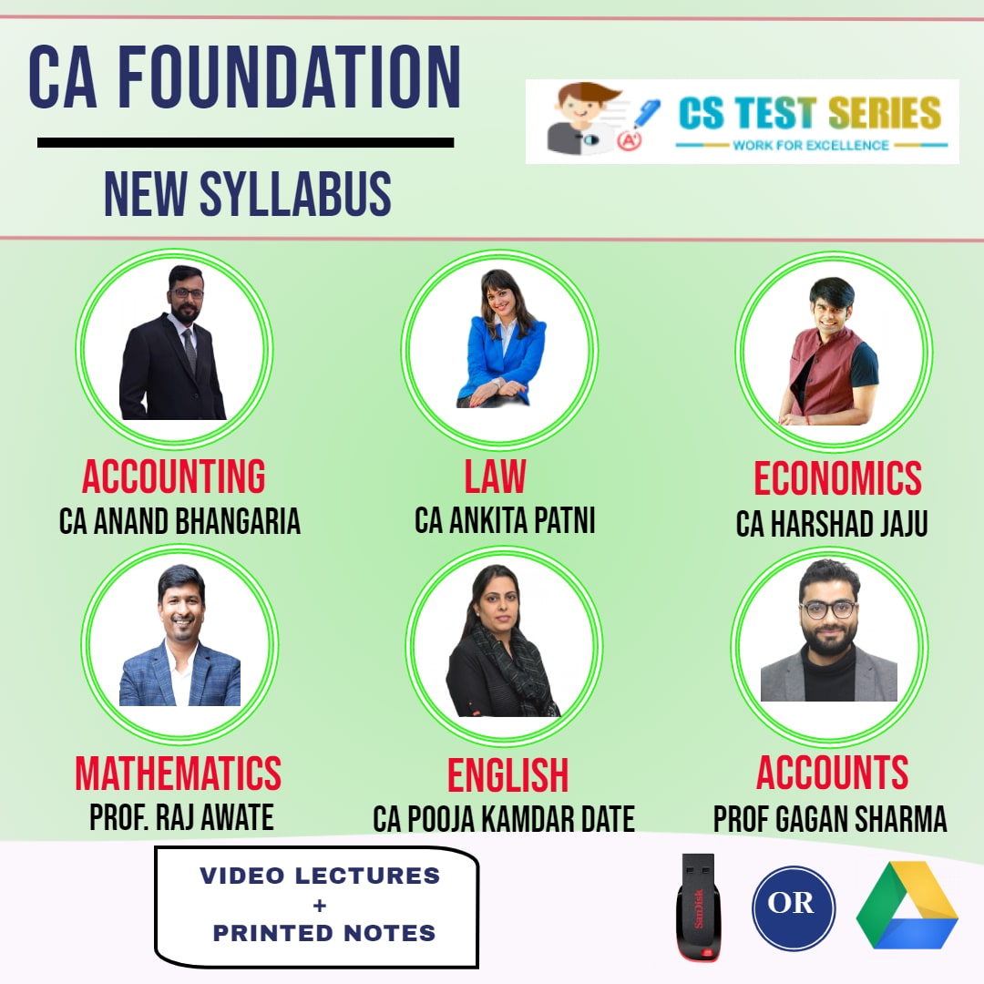 CA FOUNDATION Complete CA FOUNDATION With Basic Account Full Lectures CA Anand Bhangariya CA Ankita patni CA harshad jaju Prof Raj Awate  Prof Gagan sharma